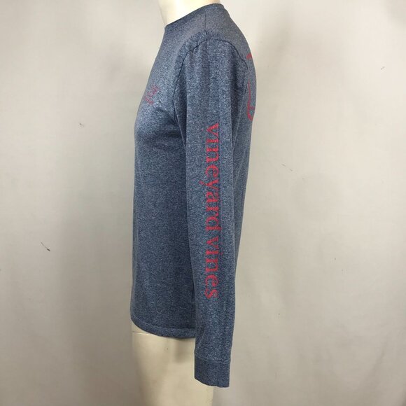 VINEYARD VINES - MEN'S XS -BLUE CREW NECK LONG SLEEVE PERFORMANCE T-SHIRT - Picture 6 of 7